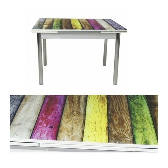 Mavi Mobilya Masa Yandan Açılır Gökkuşağı Desen Fiyatı