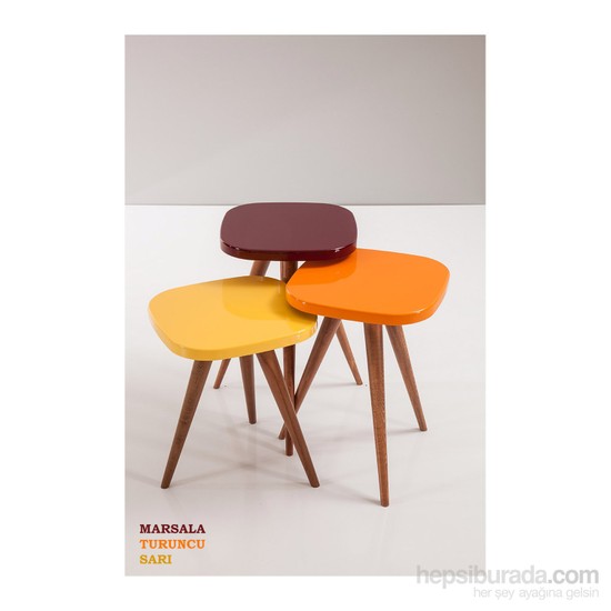 Sanal Mobilya Vista Zigon Sehpa Marsala Turuncu Sarı Fiyatı