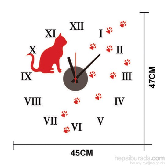 Hardymix Kedi Tasarımlı Duvara Yapışan Saat Fiyatı Hardymix Kedi Tasarımlı Duvara Yapışan Saat Fiyatı