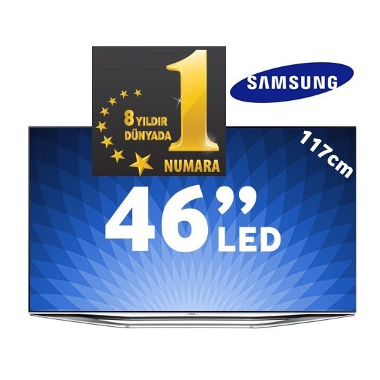 Samsung UE-46H7000 46" 800Hz (Dört Çekirdek) WIFI Uydu Alıcılı SMART 3D LED TV + 4 Adet Gözlük (1Yıllık Digiturk HD Paket Hediye)