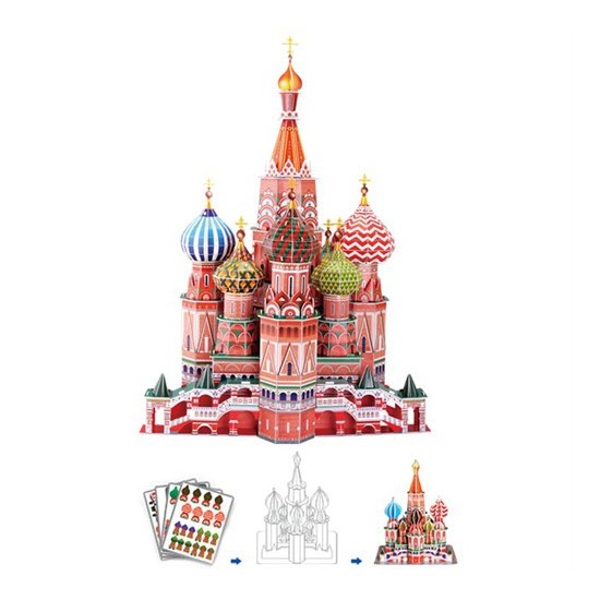 Cathédrale St-Basile - Puzzle 3D CubicFun L519H - Neuf, Carton Découpé