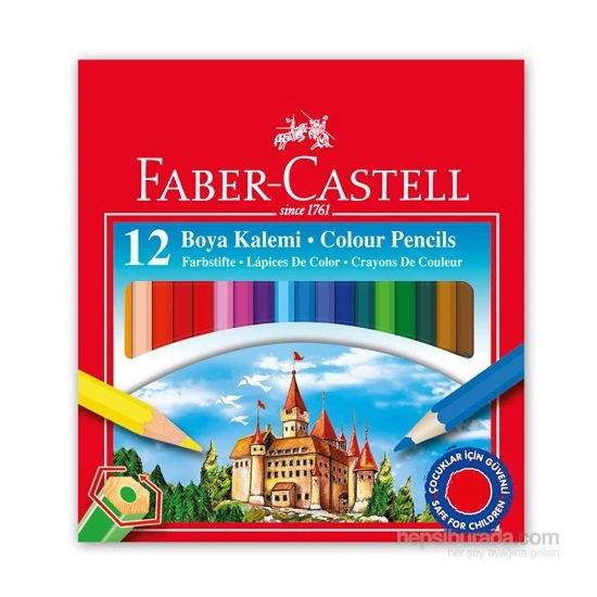 Faber-Castell Karton Kutu Boya Kalemi 12 Renk Yarım Boy 5171116412