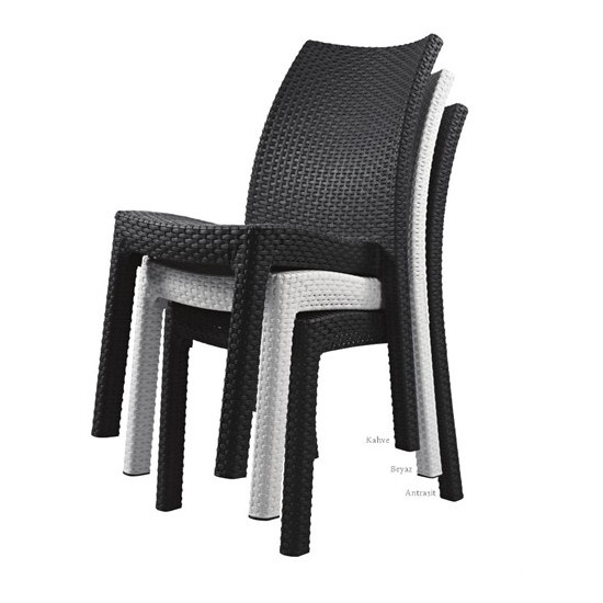 Rainbow Millan Rattan Efektli Plastik Sandalye 2 Adet Fiyatı