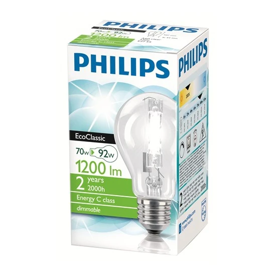 Philips EkoKlasik Tasarruflu Ampul 70W E27 230V A60 CL 1CT/30 - Sarı Işık