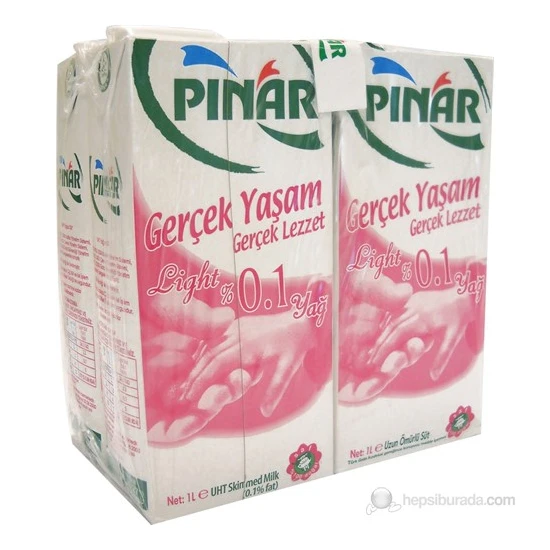 Pınar Süt Light (0.1 Yağ) 4 'lü 1000 ml