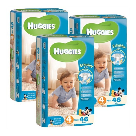 Huggies Oğlum İçin Bebek Bezi Jumbo 3�lü Paket 4 Beden 138 Fiyatı