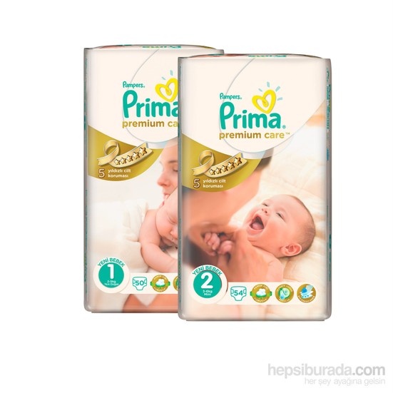 Prima Bebek Bezi Premium Care 1 + 2 Beden 104 Adet Fiyatı