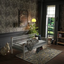 Unimet Kappis Daybed Tek Kişilik Sedir Divan Metal Karyola 90x200 Beyaz