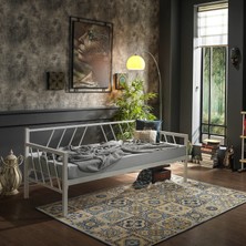 Bedliga Glory Daybed Tek Kişilik Sedir Divan Metal Karyola 90 x 200 cm - Beyaz