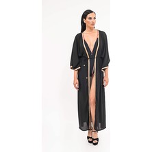 Med Kadın Judy Maxi Kimono Pareo Siyah