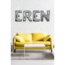 Ez Jet Ezjet Doğum Günü Eren Gümüş Harf Folyo Balon Set 40CM Kişiye Özel Isim Balon