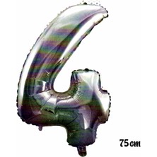 Ez Jet Ezjet  75 cm 4 Rakam Folyo Balon Gümüş