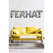 Ez Jet Ezjet Doğum Günü Ferhat Gümüş Harf Folyo Balon Set 40CM Isim Balon