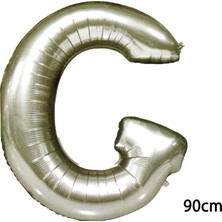 Ez Jet Ezjet  90 cm G Harfi Folyo Balon Gümüş