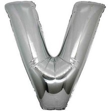 Ez Jet Ezjet  V Folyo Balon Gümüş 100 cm Helyum Balon Uçan Balon