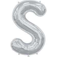 Ez Jet Ezjet  S Harf Folyo Gümüş Balon Küçük 35 cm