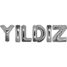 Fırsat Ayı Fırsatayı Doğum Günü Yıldız Gümüş Folyo Balon Set 40CM Isim Balon