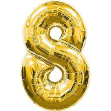 Fırsat Ayı Fırsatayı  Balon 8 Rakam Folyo Balon Gold 40'inch