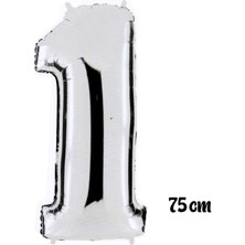 Fırsat Ayı Fırsatayı  75 cm 1 Rakam Folyo Balon Gümüş