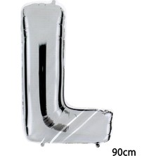 Fırsat Ayı Fırsatayı  90 cm L Harfi Folyo Balon Gümüş