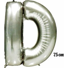 Fırsat Ayı Fırsatayı  75 cm D Harfi Folyo Balon Gümüş