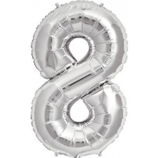 Fırsat Ayı Fırsatayı  Balon Parti 8 Rakamı Gümüş Folyo Balon 102 cm