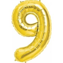 Fırsat Ayı Fırsatayı  Balon Parti 9 Rakamı Gold Folyo Balon 102 cm