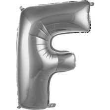 Fırsat Ayı Fırsatayı  Balon F Harf 76 cm Gümüş Folyo Balon 34 Inc