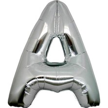 Fırsat Ayı Fırsatayı  Harf Folyo Balon A Harfi Büyük Boy Balon Gümüş/gri 100CM