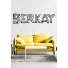 Fırsat Ayı Fırsatayı  Doğum Günü Berkay Gümüş Harf Folyo Balon Set 40CM Isim Balon