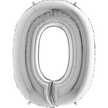 Fırsat Ayı Fırsatayı  Balon Parti 0 Rakamı Gümüş Folyo Balon 102 cm
