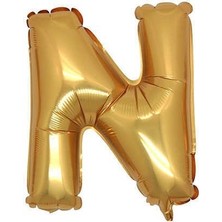 Fırsat Ayı Fırsatayı  Gold Renk Folyo Balon N Harfli Helyum Balon 100 cm Dev Boy