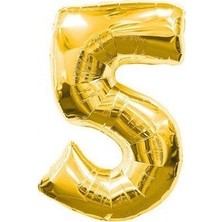 Fırsat Ayı Fırsatayı Gold Folyo Balon 5 Rakamı