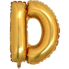 Pembecin  Gold Renk Folyo Balon D Harfli Helyum Balon 100 cm Dev Boy