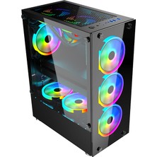 Gameforce GF-8307 Glass 4X120MM RGB Kontrolcü ve Kumandalı Fanlı Oyuncu Kasası