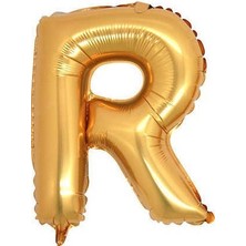 Pembecin  Gold Renk Folyo Balon R Harfli Helyum Balon 100 cm Dev Boy