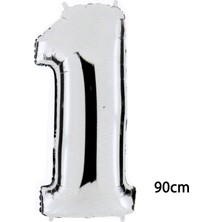 Vegetti  90 cm 1 Rakamı Folyo Balon Gümüş
