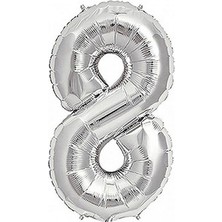 Vegetti  Balon 8 Rakam Folyo Balon Gümüş 40'inch