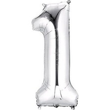 Vegetti  Balon Parti 1 Rakamı Gümüş Folyo Balon 102 cm