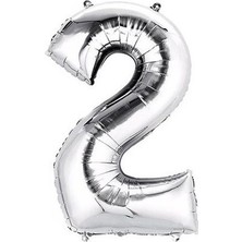 Vegetti  Balon Parti 2 Rakamı Gümüş Folyo Balon 102 cm