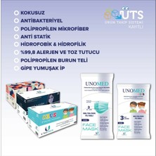 Unomed Face Mask Unomed Diana 3 Katlı Ultrasonik Meltblown Filtreli 250'Lı Cerrahi Maske-Burun Telli