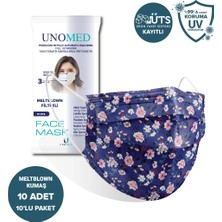 Unomed Face Mask Unomed Diana 3 Katlı Ultrasonik Meltblown Filtreli 10'Lu 10paket Cerrahi Maske-Burun Telli