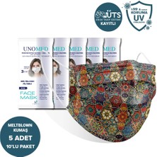 Unomed Face Mask Unomed Ottoman 3 Katlı Ultrasonik Meltblown Filtreli 10'Lu 5paket Cerrahi Maske-Burun Telli