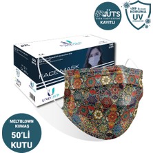 Unomed Face Mask Unomed Ottoman 3 Katlı Ultrasonik Meltblown Filtreli 50'Li Cerrahi Maske-Burun Telli