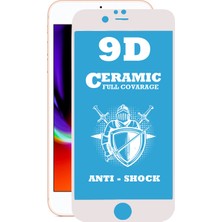 Caseart Apple iPhone 8 Plus Tam Kaplayan Seramik Nano Esnek Ekran Koruyucu - Beyaz