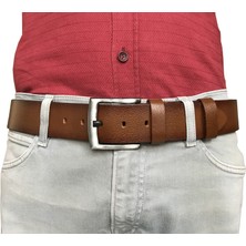 GoDeri  Deri 4.5 cm Kahverengi Kot, Spor Kemer