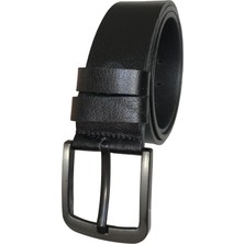 GoDeri  Deri 4.5 cm Siyah Kot, Spor Kemer