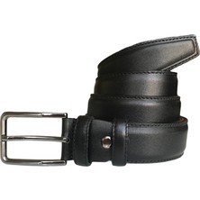 GoDeri Deri 2'li Set, Dikişli Klasik Kumaş Pantolon Kemeri; Siyah, Lacivert 3,5 cm