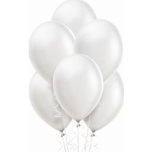 Ez Jet Ezjet  100 Adet Beyaz Metalik Balon 12 Inç
