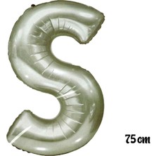 Ez Jet Ezjet  75 cm S Harfi Folyo Balon Gümüş